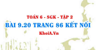 Bài 9.20 trang 86 Toán 6 Tập 2 Kết nối tri thức